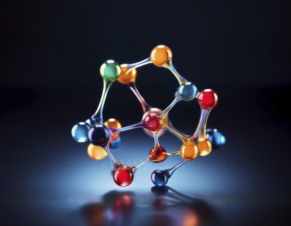 Visual representation of a molecular structure showcasing chemical bonds and atoms, ideal for