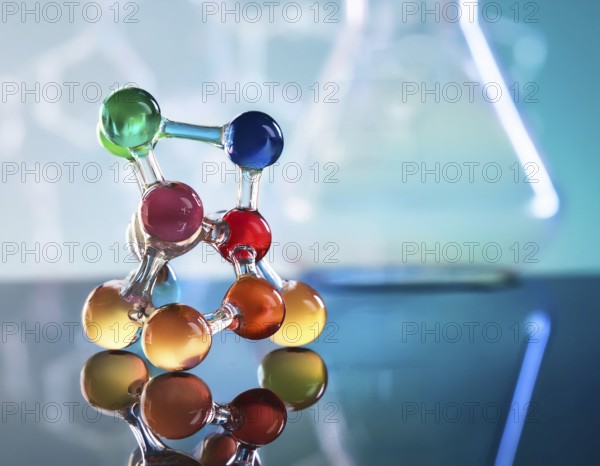 Visual representation of a molecular structure showcasing chemical bonds and atoms, ideal for