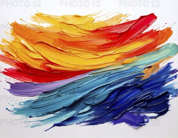 Palette abstract rough colorful multicolored art painting texture, with oil brushstroke, AI