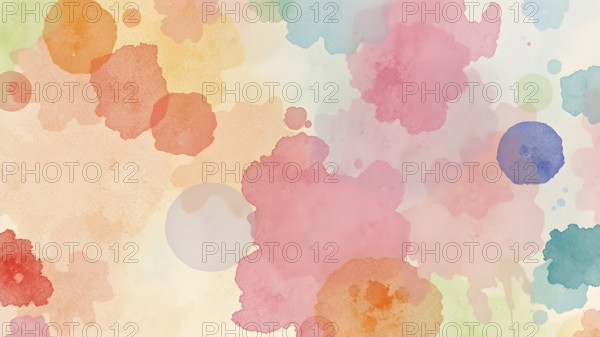 Watercolor pastel brush strokes poster with soft dreamy textures and soothing colors for tranquil