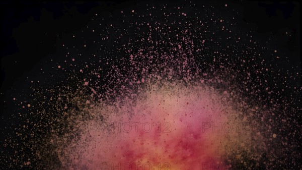 Color dust explosion poster bursting with vibrant energy, abstract powder splash, festival