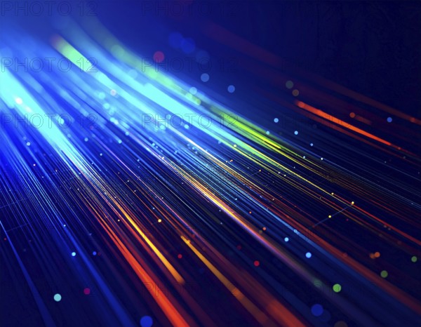 Abstract cyber grid wall art design with glowing digital lines, futuristic network visualization,