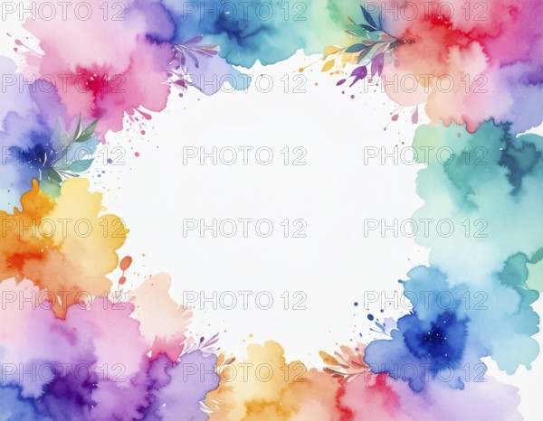 Watercolor splash art on white background, modern abstract poster for stylish décor, creativity,