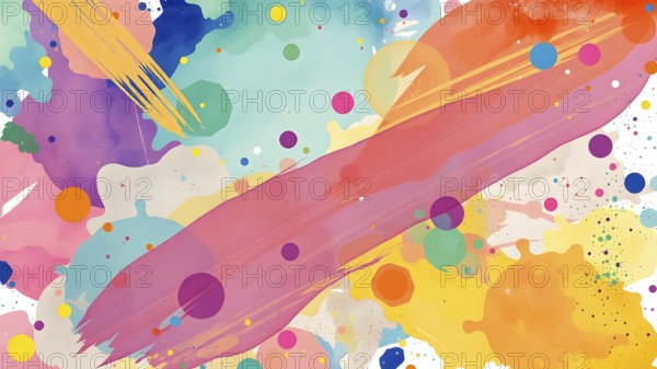 Watercolor template frame design for greeting card. Invitation card template, banner, cover. AI