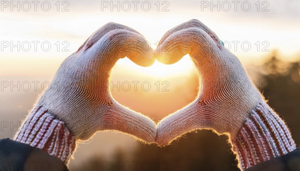 Valentines day background banner - abstract panorama background with hearts - concept love, AI