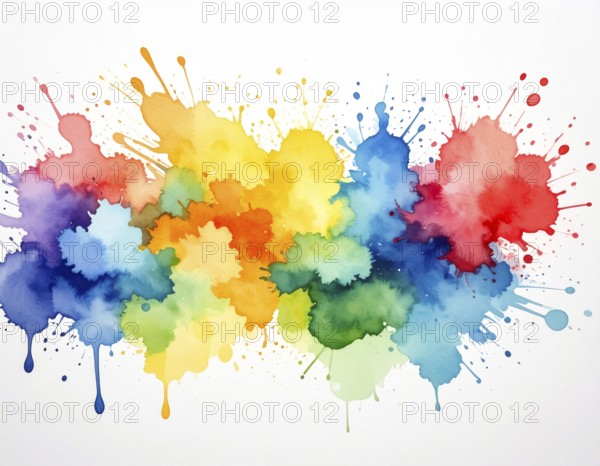 Minimalist watercolor splash poster on white background, an artistic modern décor print for homes,