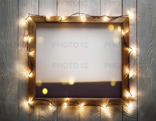 Blank Black Picture Frame. Wood picture frame isolated on white background with clipping path .