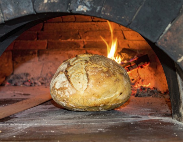 Fresh baked bread steaming on rustic wooden background, symbolizing artisanal baking, tradition,