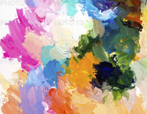 Modern brush strokes abstract poster with digital textures and expressive design, perfect for