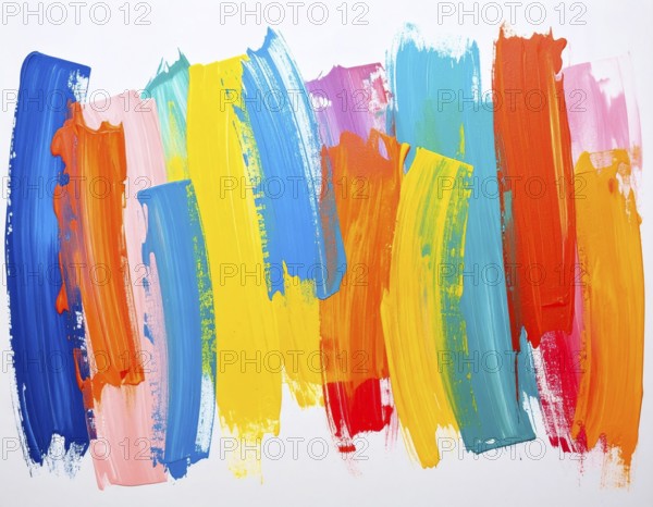 Decorative brush strokes abstract print with vibrant textures and painterly effects, suitable for
