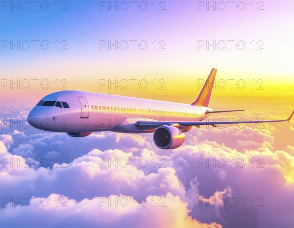 A breathtaking airplane sunset wall art print symbolizing travel, freedom, and modern