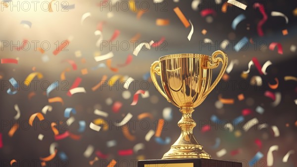 Champion's trophy cup wall poster inspires motivation, symbolizing triumph, glory, and achievement