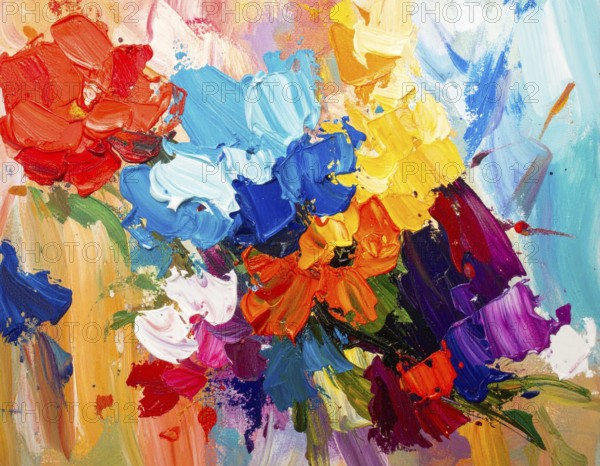 Bold neon brush strokes poster with vibrant glowing colors, ideal for modern abstract décor and