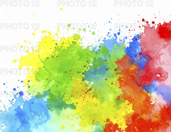 Minimalist watercolor splash poster on white background, an artistic modern décor print for homes,