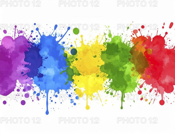 Minimalist watercolor splash poster on white background, an artistic modern décor print for homes,