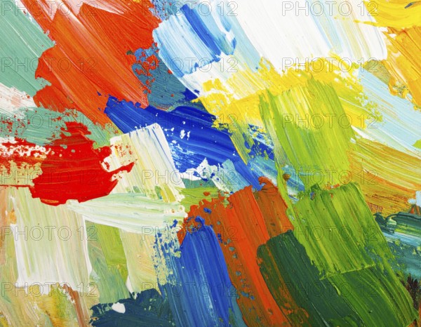 Bold neon brush strokes poster with vibrant glowing colors, ideal for modern abstract décor and