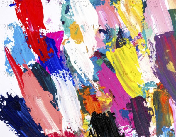 Bold neon brush strokes poster with vibrant glowing colors, ideal for modern abstract décor and
