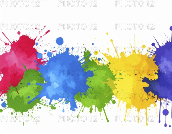 Minimalist watercolor splash poster on white background, an artistic modern décor print for homes,