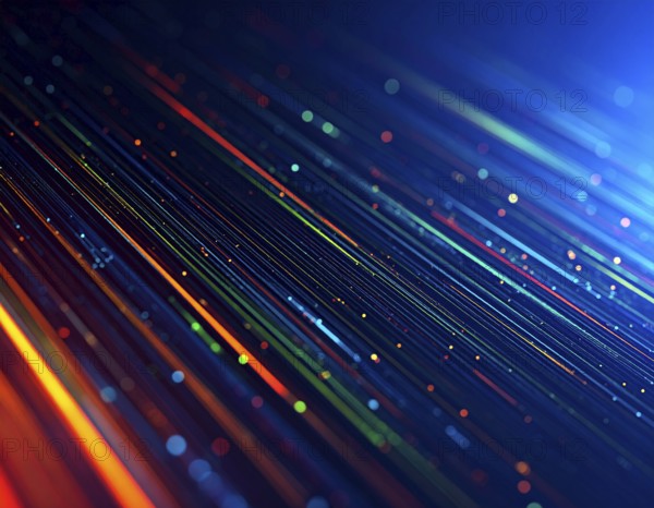 Abstract cyber grid wall art design with glowing digital lines, futuristic network visualization,