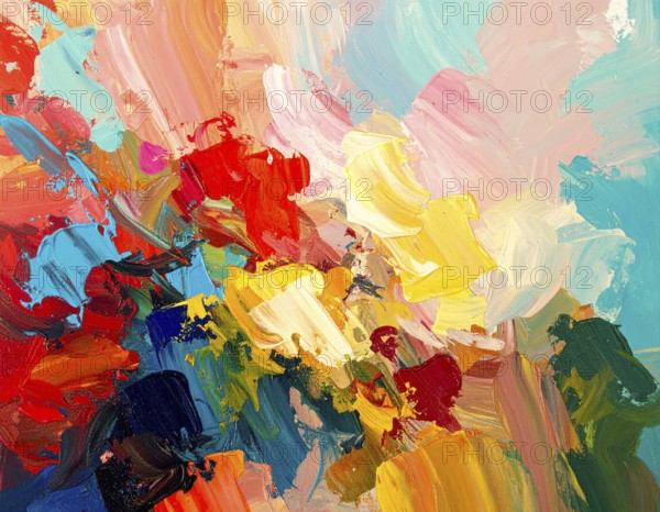 Modern brush strokes abstract poster with digital textures and expressive design, perfect for