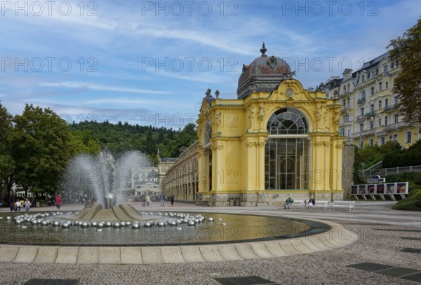 Colonnade of the Cross Spring and the Singing Fountain, healing spring, spa park, spa town in the