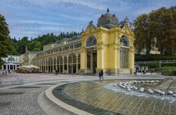 Colonnade of the Cross Spring and the Singing Fountain, healing spring, spa park, spa town in the
