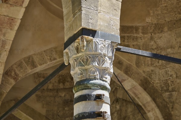 Detailed view of a stone capital and arch in a historic building, Recep Pasha Mosque, Old Town,