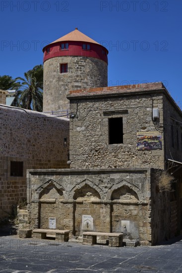 Washing facilities near Borsani Mosque, Turkish Quarter, Historic mill and ancient stone structure