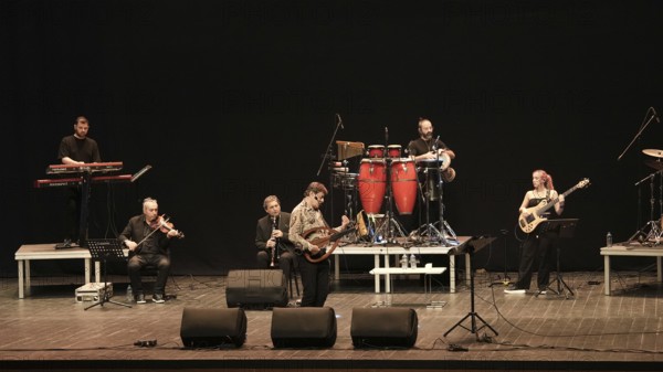 Turkish singer Coskun Sabah performs on stage at Gaziantep University as part of the Türkiye Kültür