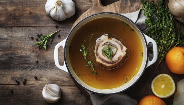 Making Nourishing Beef Bone Broth: Slowly Simmered Bones Release Collagen For Essential Amino