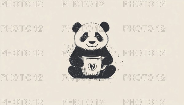 Vintage Hipster Retro Panda Coffee Mug With Logo - A Unique And Stylish Addition To Your Collection