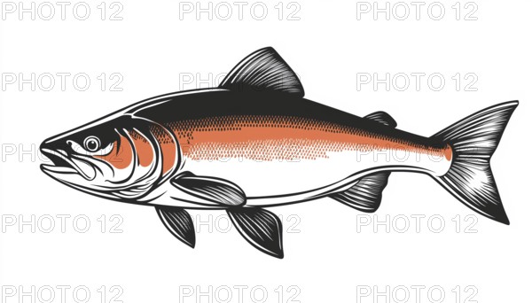 Download Salmon Fish Logo Seafood Label Badge Sticker - A Downloadable Sticker Featuring A Badge