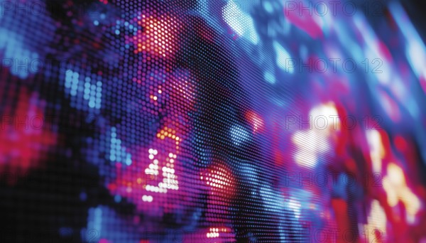Close-Up Photograph Of A Led Screen Glitch: Interference On Led Panel, Pixel Burnout And Close-Up