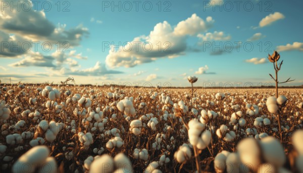 Agriculture: Cotton Fields Prepared For Harvesting, Ready To Be Processed And Yield Profits For