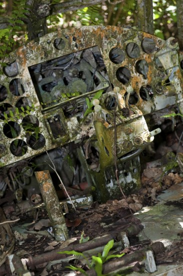Cockpit of Mitsubishi G4M1 bomber US code name Betty from Imperial Japanese Navy (IJN), Yap Island,