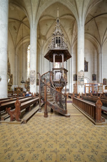 Pulpit, Historic Catholic Parish Church of St. Nicholas and Elisabeth, interior, interior, church