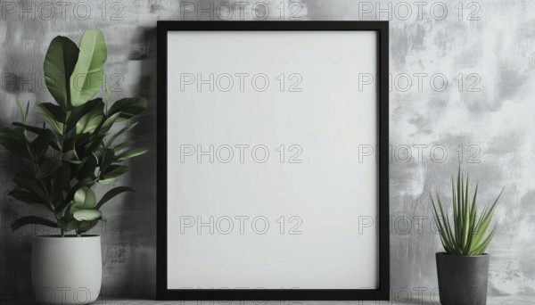 Mock Up Of Black Square Photo Frame For Displaying Artwork, Photographs, Or Prints With A Clean And