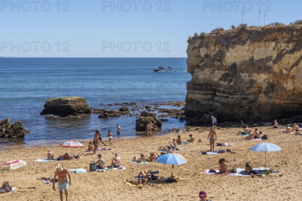 Beaches on the rocky coast of Ponta da Piedade, rugged coastal landscape, right next to Lagos town