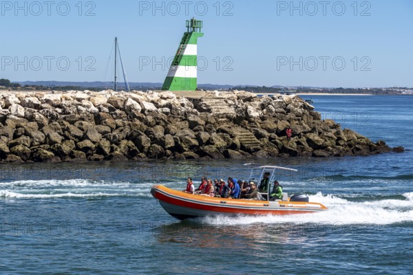 Motorboat tours to the rocky coast of Ponta da Piedade, the rugged coastal landscape, from Lagos,