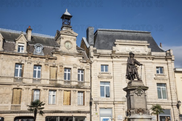 Charles de Gonzague, founder of the town, monument, Charleville-Mézières, Ardennes, Grand Est,