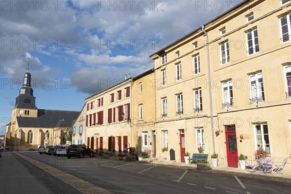 Church of Saint-Nicolas, main street, Marville, Renaissance village, Département Meuse, Grand Est,