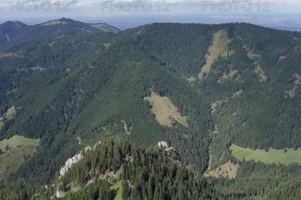 Mountain panorama seen from the Laber, Ammergau Alps, Ammergau, Oberammergau, mountains, Alps,