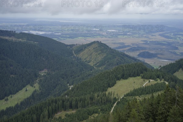 Mountain panorama seen from the Laber, Ammergau Alps, Ammergau, Oberammergau, mountains, Alps,