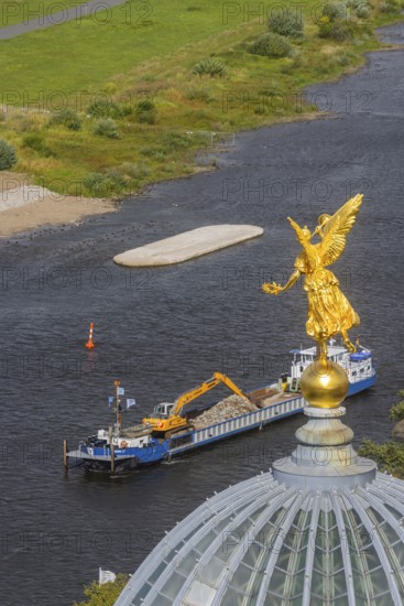 View from the lantern of the Church of Our Lady. Fama (the goddess of rumours) on the dome of the