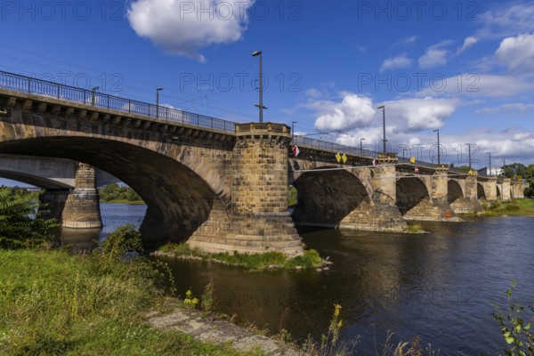 Marienbrücken in Dresden, an important transport link between the old town and the new town. Two