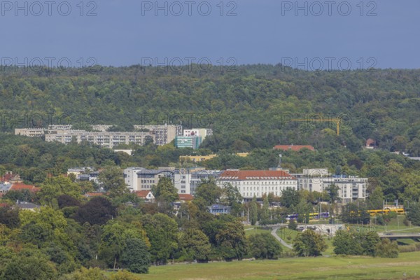 View from the lantern of the Church of Our Lady to the Waldschlößchen area, Dresden, Saxony,