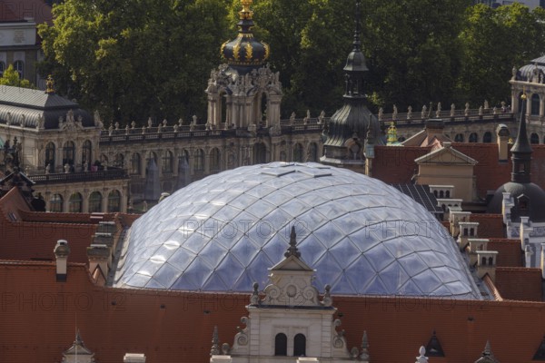View from the lantern of the Church of Our Lady to the Residenzschloss and Zwinger, Dresden,