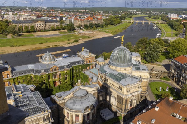 View from the lantern of the Church of Our Lady over the Academy of Fine Arts across Brühl's