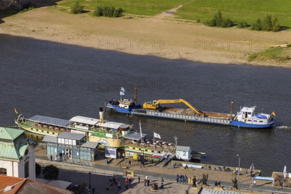 View from the lantern of the Church of Our Lady. Domarin dredging vessel on Brühl's Terrace,