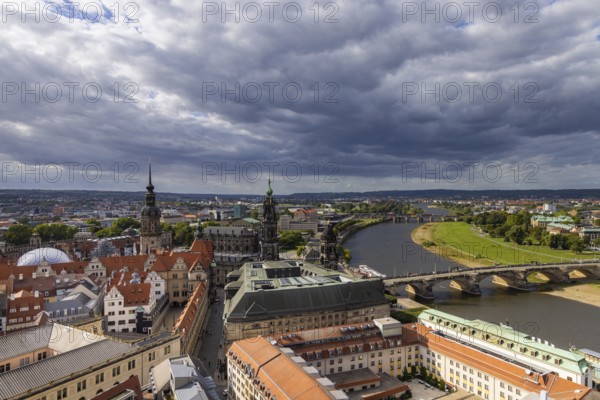 View from the lantern of the Church of Our Lady over the old town centre into the Elbe valley,